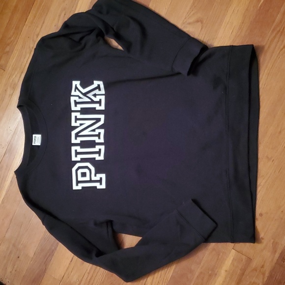 PINK Victoria's Secret Tops - PINK Everyday Lounge Campus Crew Sweatshirt black large